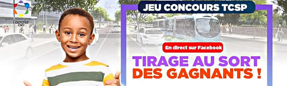Bandeau « Jeu concours TCSP : tirage au sort des gagnants en direct sur Facebook ».