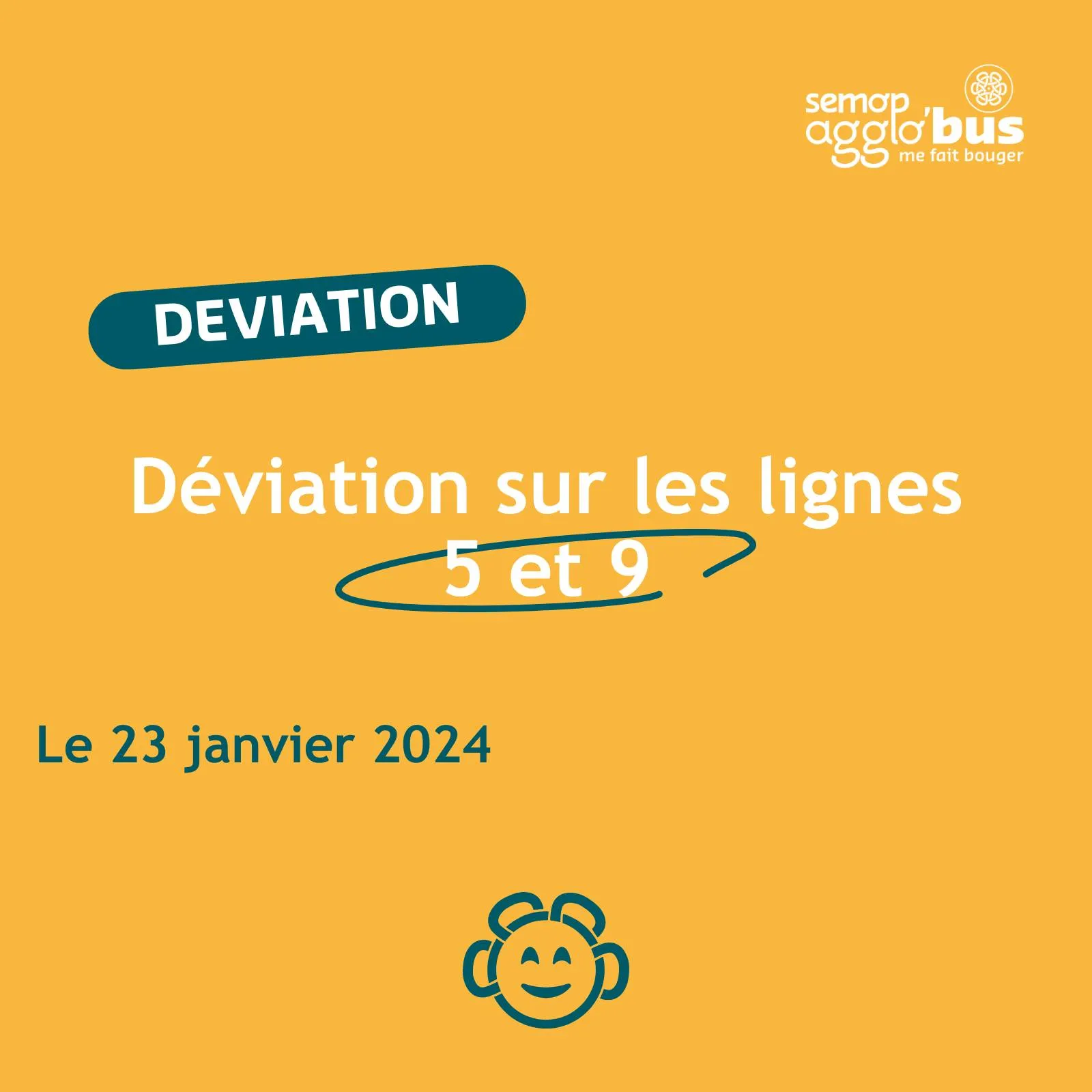Avis de déviation sur les lignes 5 et 9 le 23 janvier 2024.